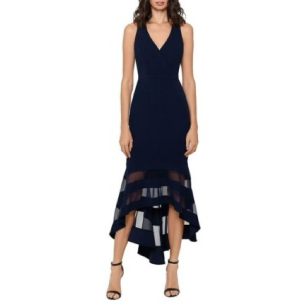 Xscape Navy High Low Dress